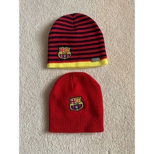 NWOT Bundle of 2 FCBarcelona official beanies
